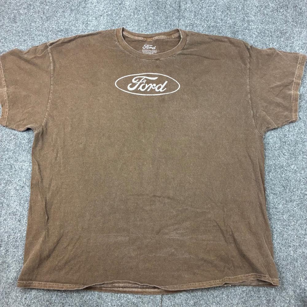 Ford Bronco Motor Company Shirt Graphic T-Shirt Brown Vintage Style Mens XL/XXL